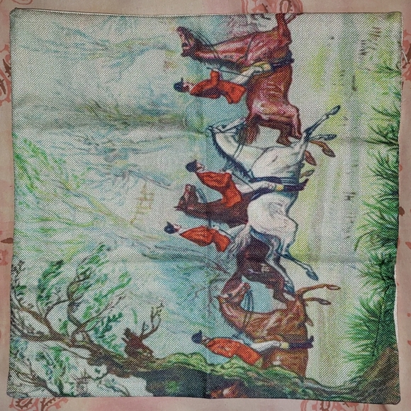 Fox Hunter Pillow Cover Fox Hunting Horse Farmhouse Tree Nature Pony - Picture 3 of 9